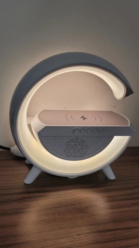 CAIXA DE SOM BLUETOOTH CARREGADOR SEM FIO RGB LUMINÁRIA DE LED ATMOSFÉRICA G-SPEAKER