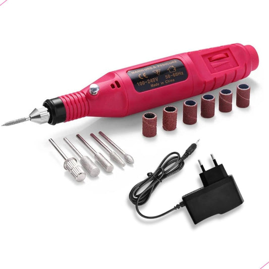 KIT DE LIXA DE UNHA ELÉTRICA PROFISSIONAL PORTÁTIL E RECARREGÁVEL PARA MANICURE E PEDICURE