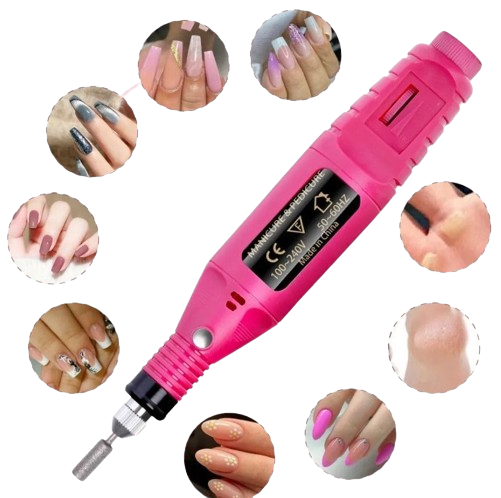 KIT DE LIXA DE UNHA ELÉTRICA PROFISSIONAL PORTÁTIL E RECARREGÁVEL PARA MANICURE E PEDICURE