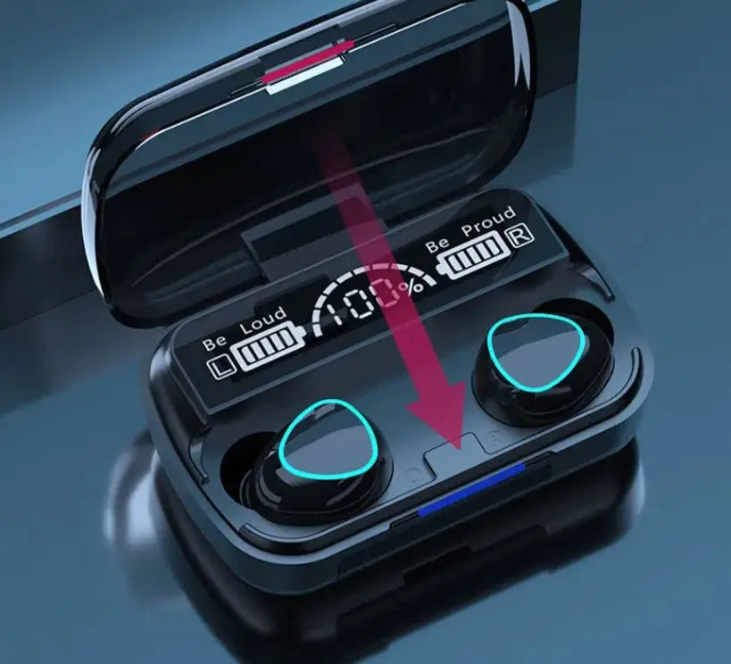 Fones de Ouvido Sem Fio Bluetooth À prova d'água com Case de Carregamento 2500mah Estéreo - Entrega Rápida Para Todo o Brasil