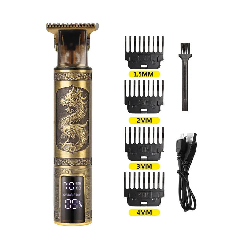 Máquina de cortar cabelo Premium à prova d'água com display digital