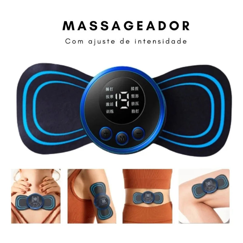 Mini massageador elétrico portátil de estimulação para alívio da dor muscular