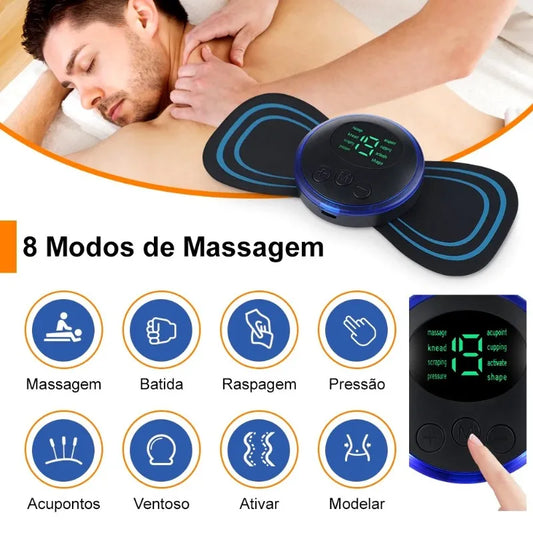 Mini massageador elétrico portátil de estimulação para alívio da dor muscular