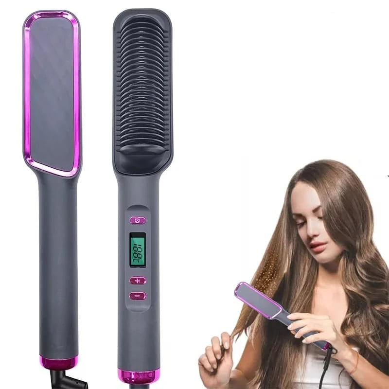 ESCOVA ALISADORA COM DISPLAY INDICADOR DE TEMPERATURA