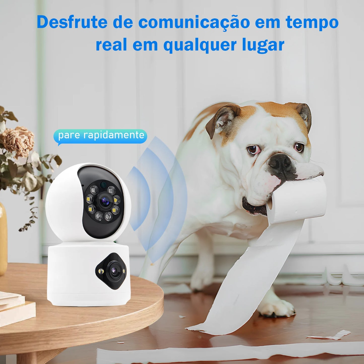 CAMERA DE SEGURANÇA DUPLA INTELIGENTE COM VISÃO NOTURNA