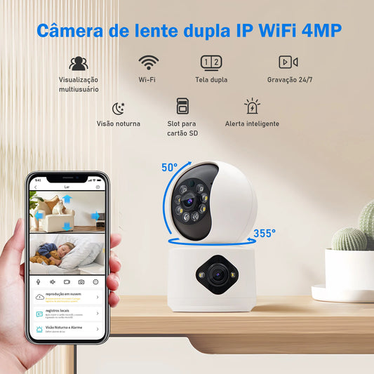 CAMERA DE SEGURANÇA DUPLA INTELIGENTE COM VISÃO NOTURNA