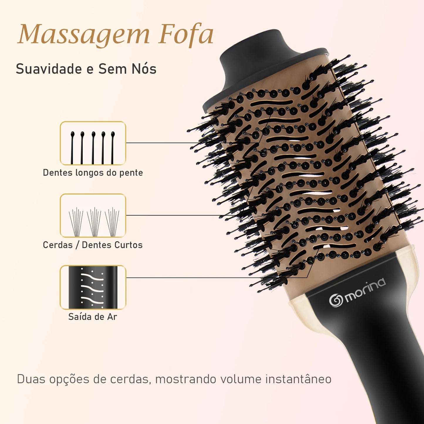 Escova Modeladora, Secadora e Alisadora Profissional.