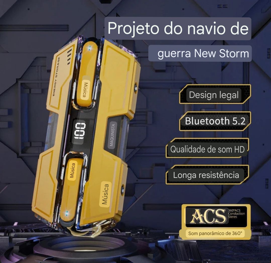 FONE DE OUVIDO GAMER, SEM FIO, HEADSET DE BAIXA LATÊNCIA À PROVA D'ÁGUA